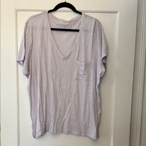 Madewell 3X Plus Size Lavender V-Neck Pocket Tee Shirt NWT